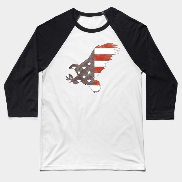 Eagle With Stars And Stripes Baseball T-Shirt by CANJ72